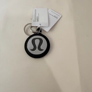 Lululemon Black & Silver Keychain/Bag Charm| Minimal Athleisure Accessory